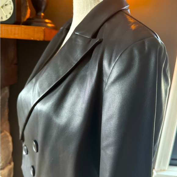 Philosophy Size 10 Black Leather Look Fall Jacket Gorgeous never worn-like new! - Picture 2 of 4